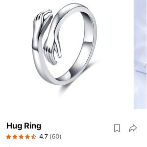 NEW - Sterling Silver .925 Hug Ring (adjustable)